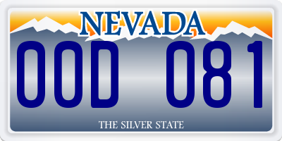 NV license plate 00D081