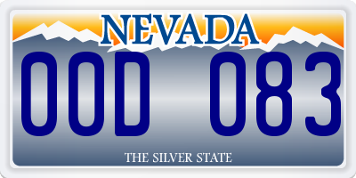 NV license plate 00D083