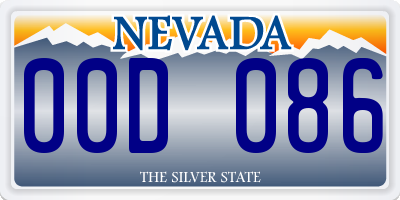 NV license plate 00D086