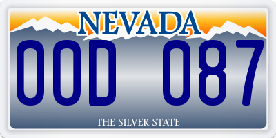 NV license plate 00D087