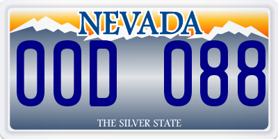 NV license plate 00D088