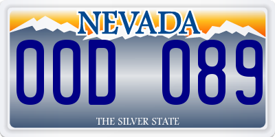 NV license plate 00D089