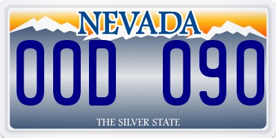 NV license plate 00D090