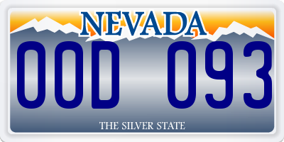 NV license plate 00D093