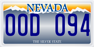 NV license plate 00D094