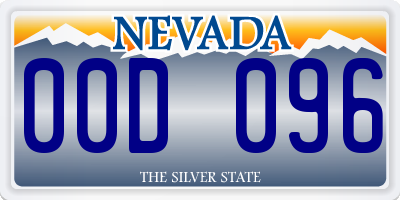 NV license plate 00D096