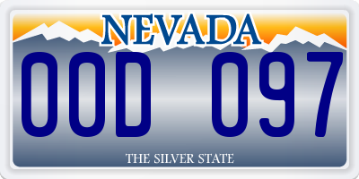 NV license plate 00D097