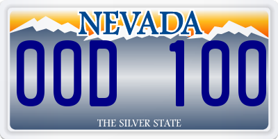 NV license plate 00D100