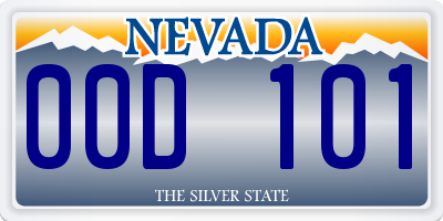 NV license plate 00D101