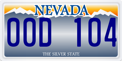 NV license plate 00D104