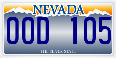 NV license plate 00D105