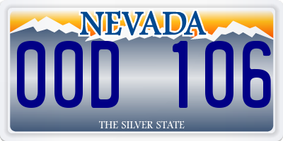 NV license plate 00D106