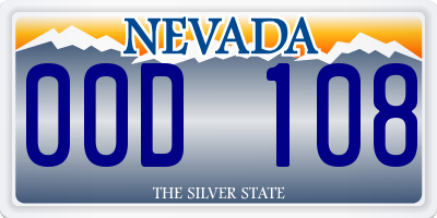 NV license plate 00D108