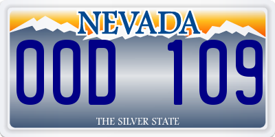 NV license plate 00D109