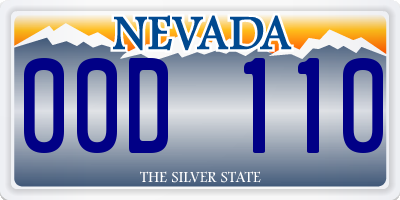 NV license plate 00D110