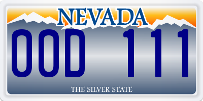 NV license plate 00D111