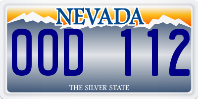 NV license plate 00D112