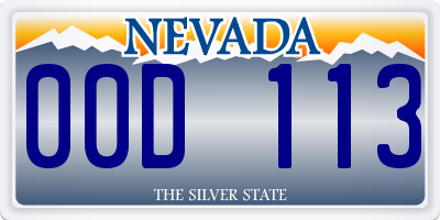 NV license plate 00D113