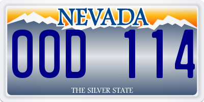 NV license plate 00D114