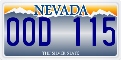 NV license plate 00D115