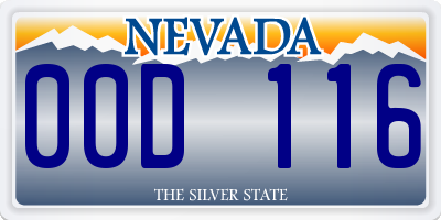 NV license plate 00D116