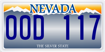 NV license plate 00D117