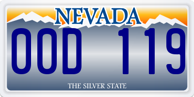 NV license plate 00D119