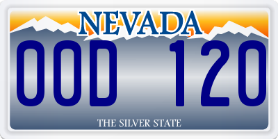 NV license plate 00D120