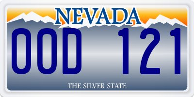 NV license plate 00D121