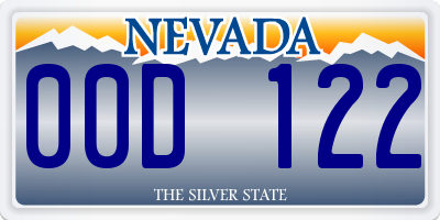 NV license plate 00D122