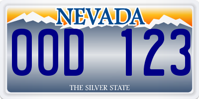 NV license plate 00D123