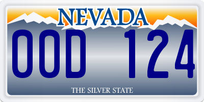 NV license plate 00D124