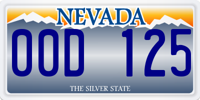 NV license plate 00D125