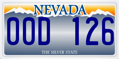 NV license plate 00D126