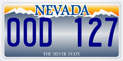 NV license plate 00D127