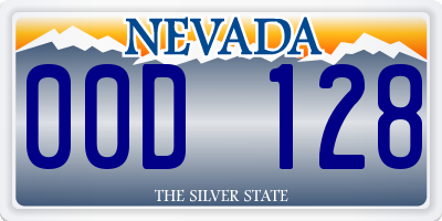 NV license plate 00D128