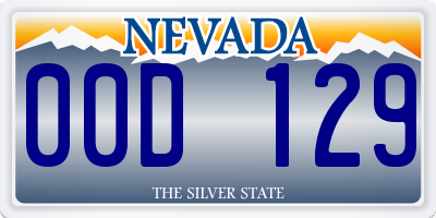 NV license plate 00D129