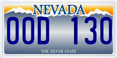 NV license plate 00D130