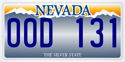 NV license plate 00D131