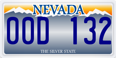 NV license plate 00D132