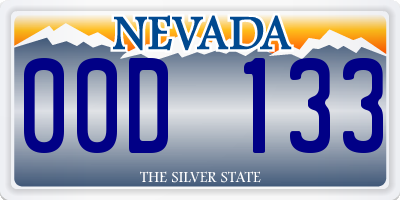 NV license plate 00D133