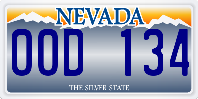 NV license plate 00D134