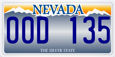 NV license plate 00D135