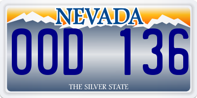 NV license plate 00D136