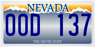 NV license plate 00D137