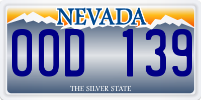 NV license plate 00D139