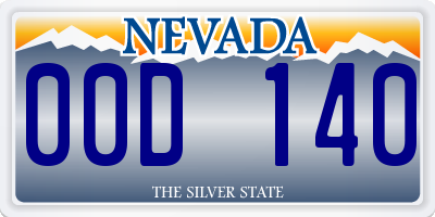 NV license plate 00D140