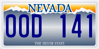 NV license plate 00D141