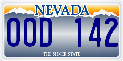 NV license plate 00D142