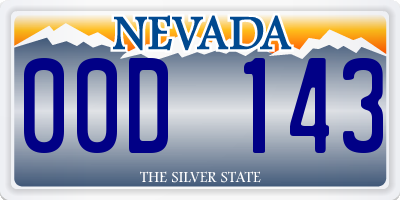 NV license plate 00D143